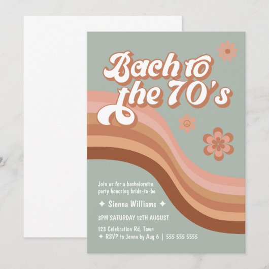 Bach tot het Vrijgezellenfeest van de Groovy Retro Kaart (Voorkant / Achterkant)