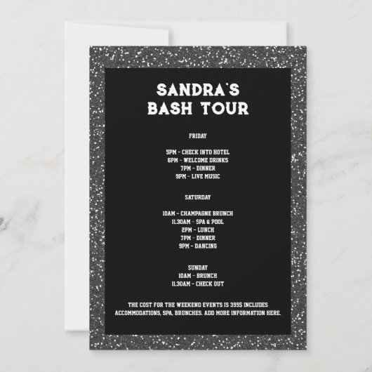 Bach Tour Black Rock and Roll Bachelorette Weekend Kaart (Achterkant)