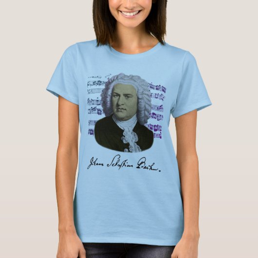 Bach-uitvinding en -handtekening t-shirt (Voorkant)