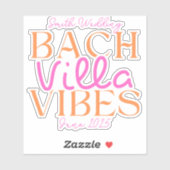 Bach Villa Vibes - Roze en Oranje Tropisch Sticker (Vel)