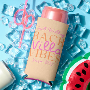 Bach Villa Vibes - Roze en Sinaasappel Tropisch Seltzer Blikjeskoeler