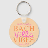 Bach Villa Vibes - Roze en Sinaasappel Tropisch Sleutelhanger (Voorkant)