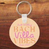 Bach Villa Vibes - Roze en Sinaasappel Tropisch Sleutelhanger (Voorkant)