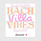 Bach Villa Vibes - Roze en Sinaasappel Tropisch Sticker (Vel)