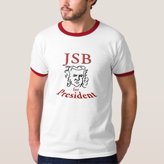 Bach voor President beller T-shirt (Voorkant)