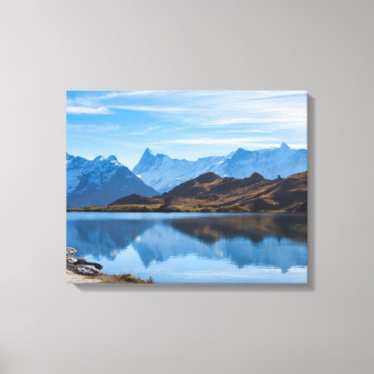 Bachalpsee Lake Mountain Modern Canvas Afdruk (Voorkant)