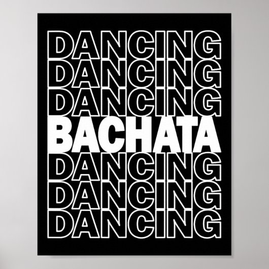 Bachata Dancing Typography Graphic voor Salsa Lati Poster (Voorkant)