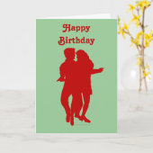 Bachata - Latijnse dansers - Silhouette Custom Kaart (Gele Bloem)