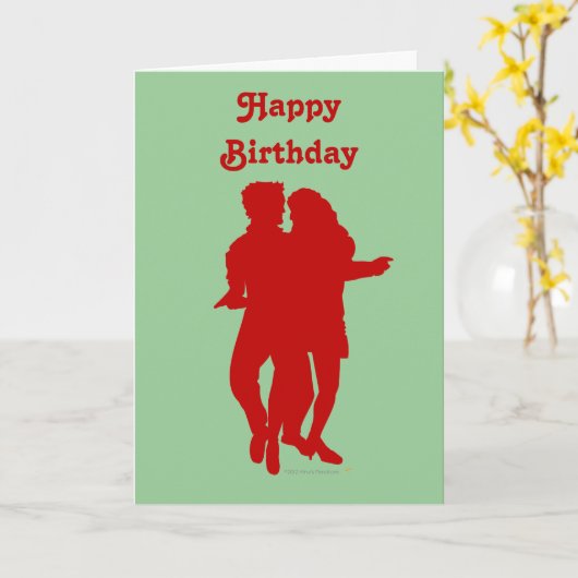 Bachata - Latijnse dansers - Silhouette Custom Kaart (Gele Bloem)