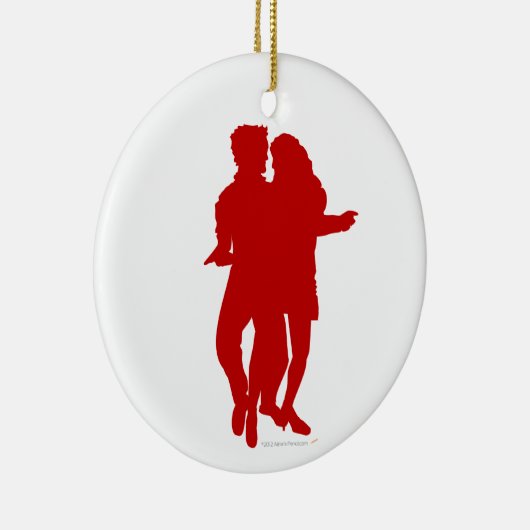 Bachata - Latijnse dansers - Silhouette Custom Keramisch Ornament (Rechts)