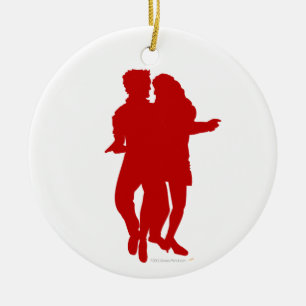 Bachata - Latijnse dansers - Silhouette Custom Keramisch Ornament