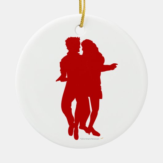 Bachata - Latijnse dansers - Silhouette Custom Keramisch Ornament (Voorkant)