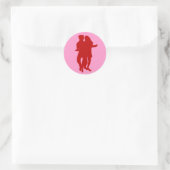 Bachata - Latijnse dansers - Silhouette Custom Ronde Sticker (Tas)