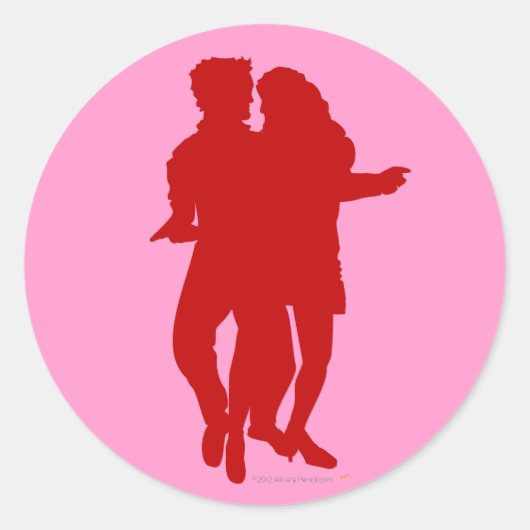 Bachata - Latijnse dansers - Silhouette Custom Ronde Sticker (Voorkant)