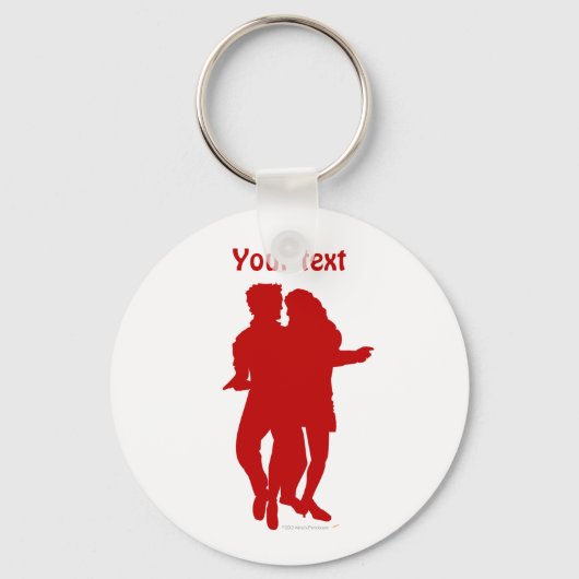 Bachata - Latijnse dansers - Silhouette Custom Sleutelhanger (Voorkant)