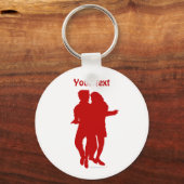 Bachata - Latijnse dansers - Silhouette Custom Sleutelhanger (Voorkant)