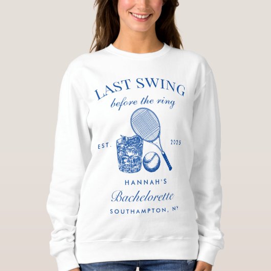 Bache Pink laatste swing voor de ring tennis Trui (Voorkant)