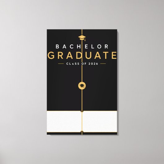 Bachelor Afgestudeerde 2026 Eigen Naam Cadeau Canvas Afdruk (Voorkant)