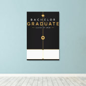 Bachelor Afgestudeerde 2026 Eigen Naam Cadeau Canvas Afdruk (Insitu (Houten vloer))