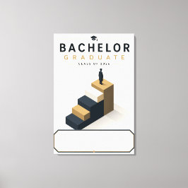 Bachelor Afgestudeerde 2026 Eigen Naam Canvas Afdruk