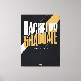 Bachelor Afgestudeerde 2026 Eigen Naam Canvas Afdruk