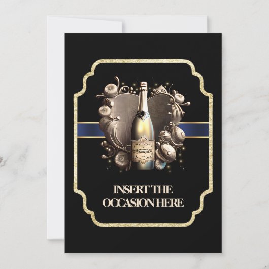Bachelor afstuderen verjaardag | mousserende wijn kaart (Voorkant)