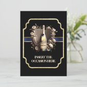 Bachelor afstuderen verjaardag | mousserende wijn kaart (Staand voorkant)