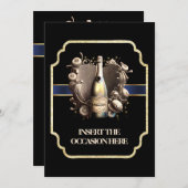 Bachelor afstuderen verjaardag | mousserende wijn kaart (Voorkant / Achterkant)