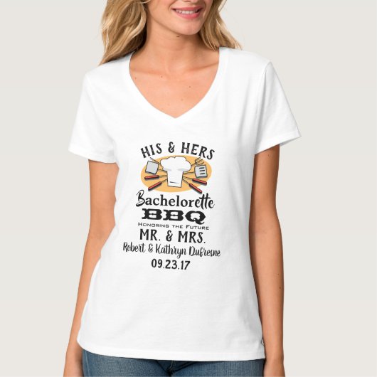 Bachelor/Bachelorette BBQ Party T-shirt (Voorkant)