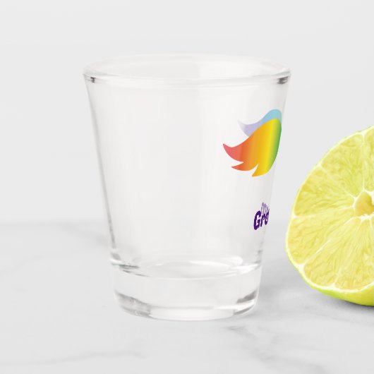 Bachelor / Bachelorette / bruiloft regenboog snor Shot Glas (Links)