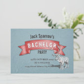 Bachelor / Bachelorette Jubileumfeest Rode Lint Bl Kaart (Staand voorkant)