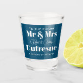 Bachelor/Bachelorette Party Gepersonaliseerd Blauw Shot Glas (Voorkant)