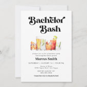Bachelor Bash Retro  Stijl Kaart (Voorkant)