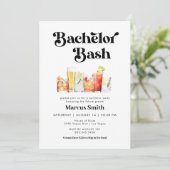 Bachelor Bash Retro  Stijl Kaart (Staand voorkant)