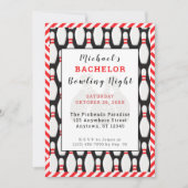 Bachelor Bowling Nachtfeest Uitnodiging (Voorkant)