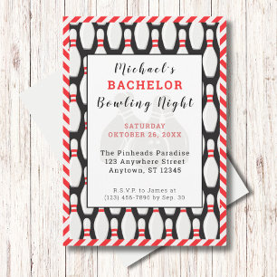 Bachelor Bowling Nachtfeest Uitnodiging
