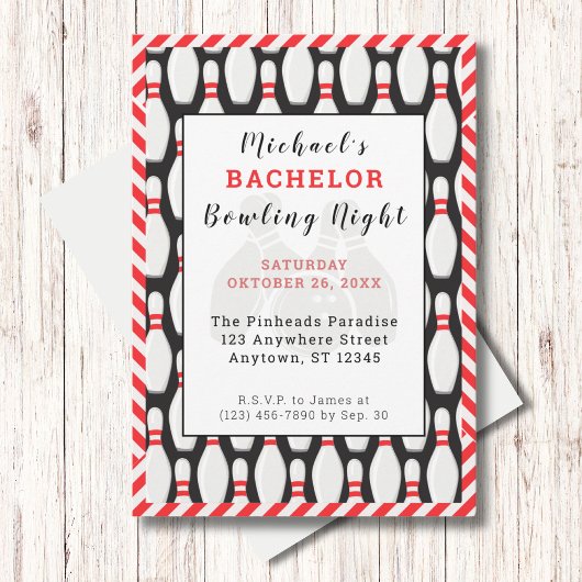 Bachelor Bowling Nachtfeest Uitnodiging