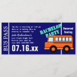 Bachelor Bus Pass Oranje Blue Programmakaart<br><div class="desc">Oranje bus- en royal achtergrondkleur. Creëer uw eigen reisroute op deze buspas,  verander ook de kleur van het kaartje.   voor elke gebeurtenis.</div>