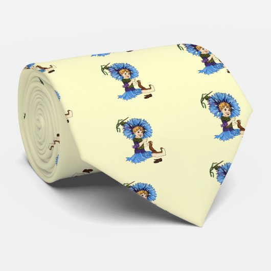 Bachelor Button Stropdas (Opgerold)