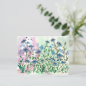 Bachelor Button Wildflower Meadow Briefkaart (Staand voorkant)