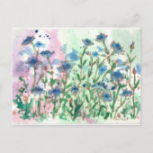 Bachelor Button Wildflower Meadow Briefkaart (Voorkant)