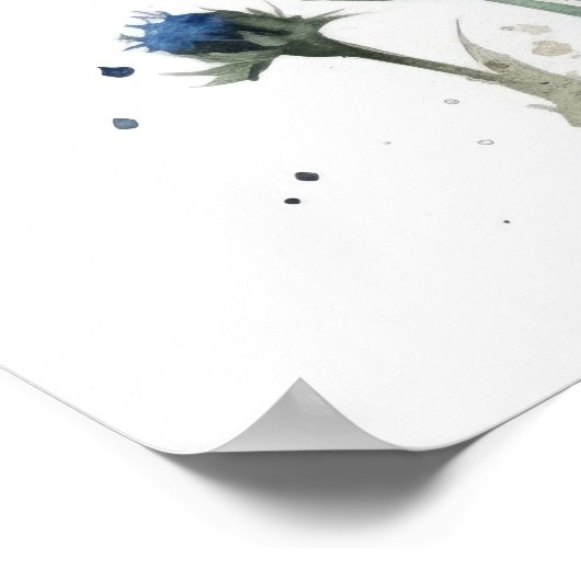 Bachelor Buttonnen Bloemenkunst Print Poster (Hoek)