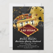 Bachelor Casino Feest Zwart Goud Kaart (Voorkant)