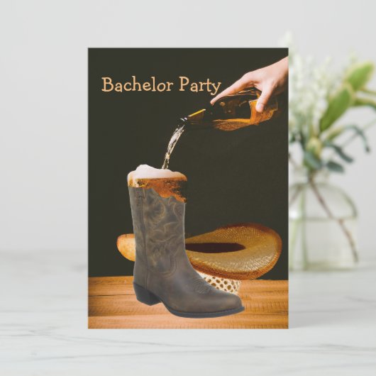 Bachelor Cowboy Pet Beer Kaart (Staand voorkant)