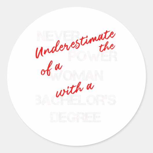 Bachelor Degree Afstuderen Diploma Viering Ronde Sticker (Voorkant)