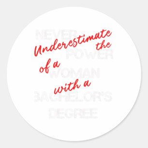 Bachelor Degree Afstuderen Diploma Viering Ronde Sticker