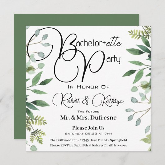 Bachelor+ette Party-foliage Kaart (Voorkant / Achterkant)