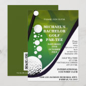 Bachelor Golf Par-T-shirt | Golf vrijgezellenfeest Kaart (Voorkant / Achterkant)