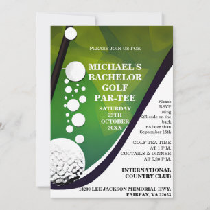 Bachelor Golf Par-T-shirt Golf vrijgezellenfeest Kaart