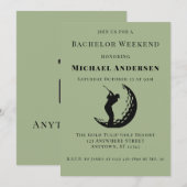 Bachelor Golf Weekend Party Uitnodiging (Voorkant / Achterkant)